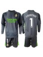Otroške Nogometnih dresov Real Madrid Thibaut Courtois #1 Vratar Tretji 2025-26 Dolgi rokavi (+ hlače)